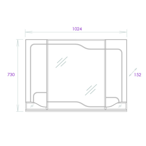 Зеркало-шкаф Onika Веронэлла 210506 102х15х73 подвесной цвет белый - фото 3