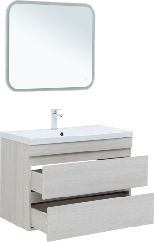 Тумба под раковину Aquanet Нота NEW 00334205 89х47х61 подвесная цвет светлое дерево - фото 4