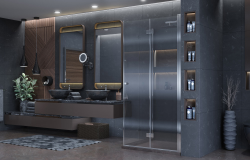 Душевой уголок Ambassador Diamond 12011110 100х100 стекло прозрачное профиль хром глянцевый без поддона - фото 5