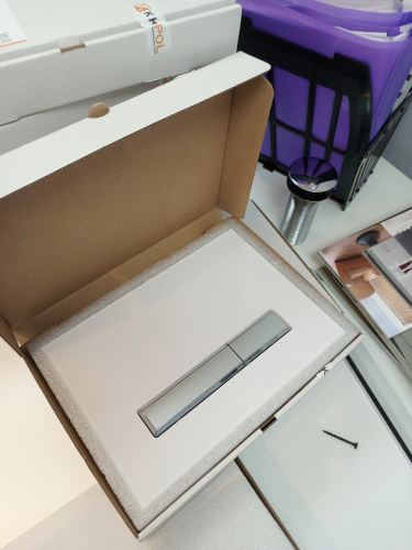 Клавиша смыва механическая KK POL Vitrum Grande V1 SPP/126/0/K цвет белый/хром матовый - фото 2