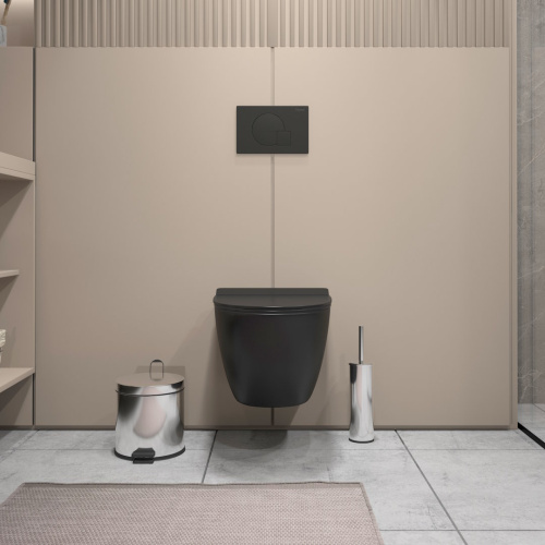 Унитаз подвесной Teymi Lina T40114 черный с сиденьем микролифт безободковый смыв торнадо - фото 4