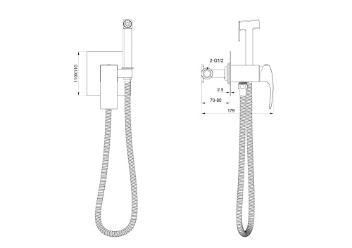 Гигиенический душ со смесителем Wonzon & Woghand Fit WW-88829009-CR хром - фото 2