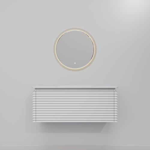 Тумба с раковиной+зеркало Art Decco Jacqueline (Жаклин) AJC10W34S1M0 100x45x40 подвесная цвет белый - фото 4