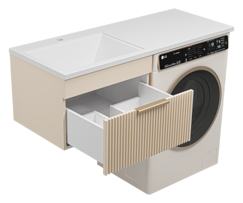 Тумба под раковину Brevita Enfida ENF-09060-031Я 56х47х38 подвесная цвет бежевый - фото 5