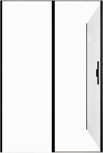 Душевой уголок Allen Brau Priority 3.31012.BBA + 3.31015.BBA 140х80 стекло прозрачное профиль черный без поддона - фото 2