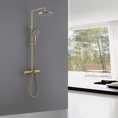 Душевая стойка ABBER AF8516G настенная цвет золото матовое - фото 2