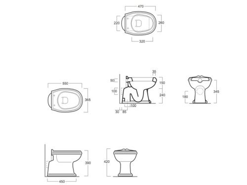Чаша унитаза приставная Simas AR 801 bia цвет белый без сиденья душевой смыв - фото 3