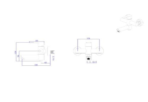 Смеситель для ванны Rush Santiago SUS1116-44 настенный сатин - фото 2