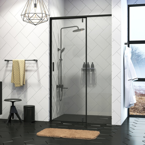 Душевая дверь Wasserkraft Elbe 74P 74P05 120х200 стекло прозрачное профиль черный - фото 2