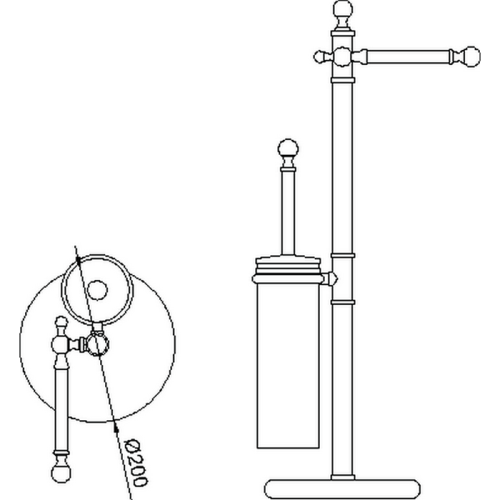 Стойка с аксессуарами для ванной Cisal Croisette 4044.01H.AC - фото 2