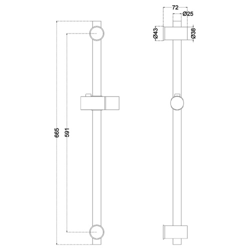 Душевая штанга Melana Tondo 610106 настенная - фото 3