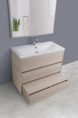 Тумба под раковину Art&Max FAMILY Family-1000-3C-PIA-PB 100х48х85 напольная цвет бежевый - фото 3