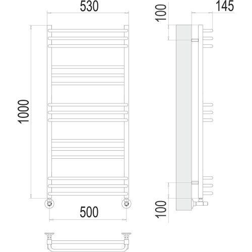 Полотенцесушитель Terminus 4670078530844 53х100 водяной хром - фото 3