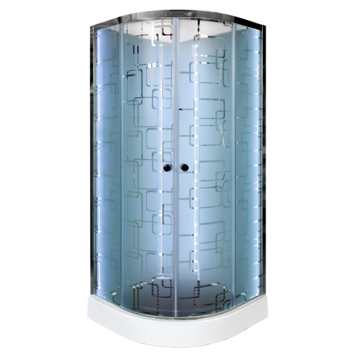 Душевая кабина AvaCan EM1580NLED+GM 80х80 четверть круга с крышей ориентация универсальная - фото 2