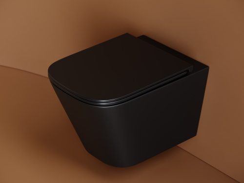 Унитаз подвесной Ceramica Nova UNION CN4009TMB черный матовый с сиденьем микролифт безободковый смыв торнадо - фото 2