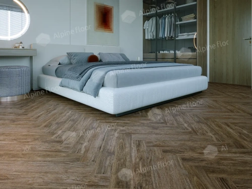 Ламинат Alpine Floor Herringbone 8 Pro New LF102-10 Дуб Бордо толщина 0.8 см 33 класс 606х101 - фото 3