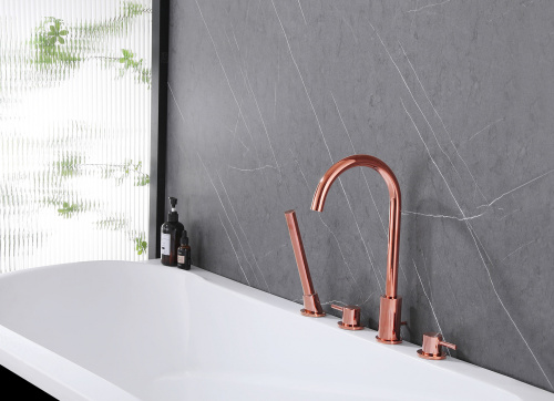 Смеситель ABBER Wasser Kreis AF8113RG на борт ванны розовое золото - фото 2