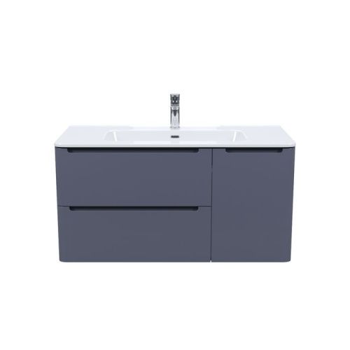 Тумба с раковиной IDDIS Edifice EDI10D0i95K 100х47х50 подвесная цвет темно-серый - фото 2