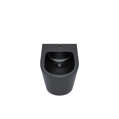 Унитаз подвесной IDDIS Calipso CALR3BMi73 черный матовый с сиденьем микролифт безободковый каскадный смыв - фото 4