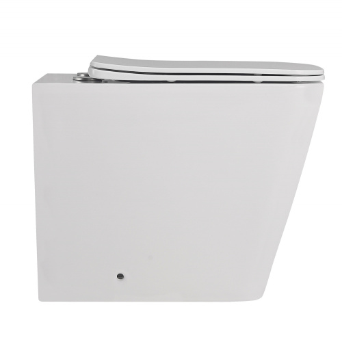 Унитаз приставной Abber Rechteck AC1211 белый с сиденьем микролифт безободковый каскадный смыв - фото 5