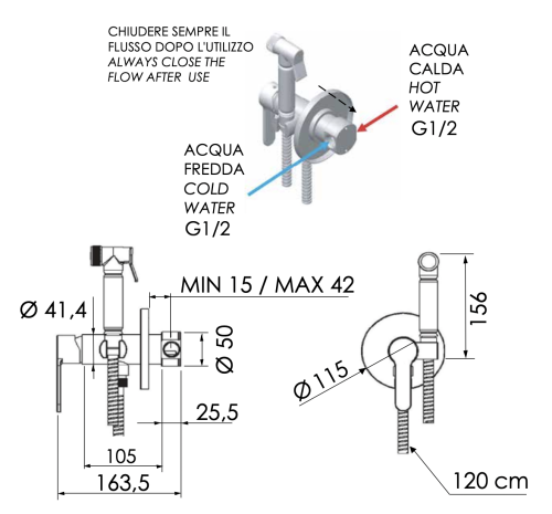 Гигиенический душ со смесителем Remer W65 хром - фото 2