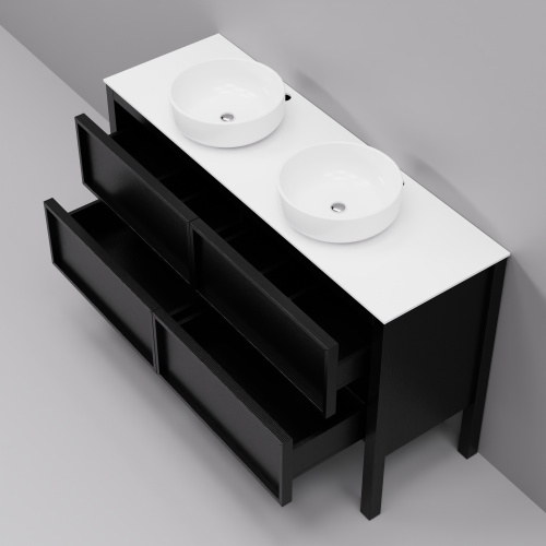 Тумба с раковиной Art Decco Elisa (Элиса) AES14F78D300 140x45x85 напольная цвет черный дуб - фото 4