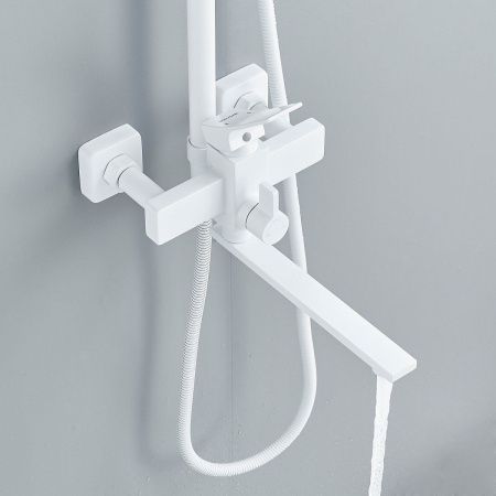 Душевая стойка Shevanik S6136C настенная цвет белый