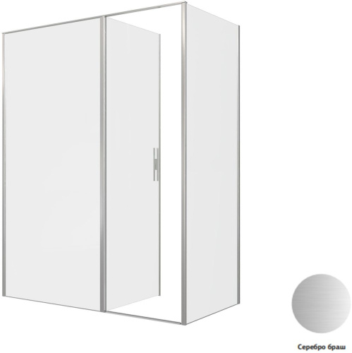 Душевой уголок Allen Brau Priority 3.31038.BA + 3.31041.BA 160х80 стекло прозрачное профиль серебро брашированное без поддона - фото 3