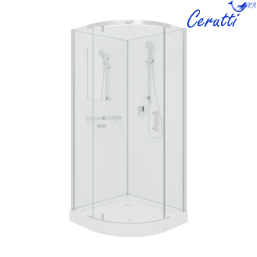 Душевая кабина Cerutti SPA KORRA90T 90х90 четверть круга без крыши ориентация универсальная - фото 2