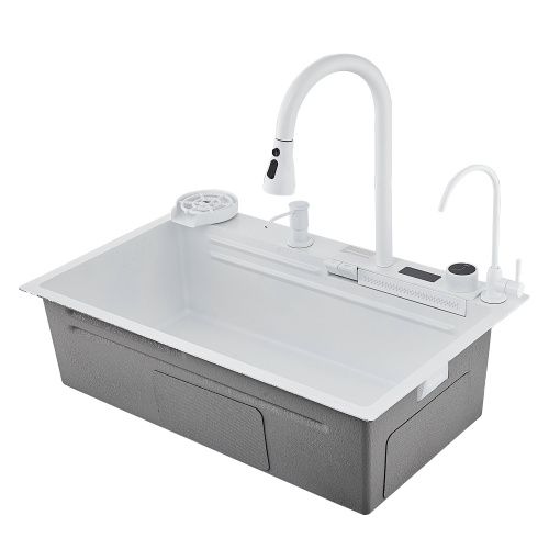 Кухонная мойка Savol S-SC002W 75х46 цвет белый поверхность матовая - фото 2