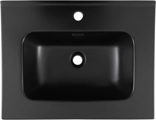 Раковина керамическая Aquanet Flat 00329253 61х47 полувстраиваемая цвет черный 1 отверстие под смеситель - фото 2