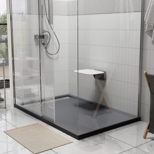 Душевой поддон WasserKRAFT Wiese 84T 84T07 120х90 искусственный камень серый - фото 3