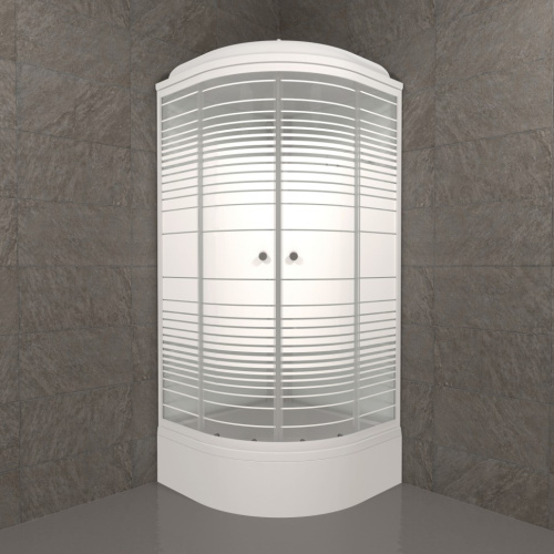 Душевая кабина Тритон Полосы Щ0000061848 90х90 четверть круга с крышей ориентация универсальная - фото 3