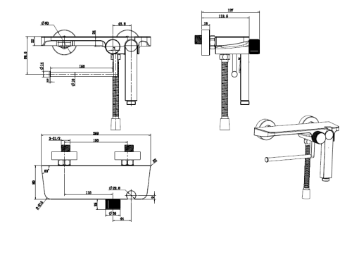 Гигиенический душ со смесителем Ceramalux LT9506 хром - фото 2