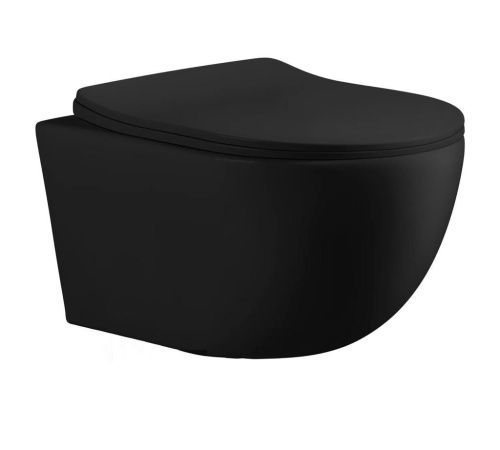 Унитаз подвесной Cerutti SPA CT10017 черный с сиденьем микролифт безободковый каскадный смыв