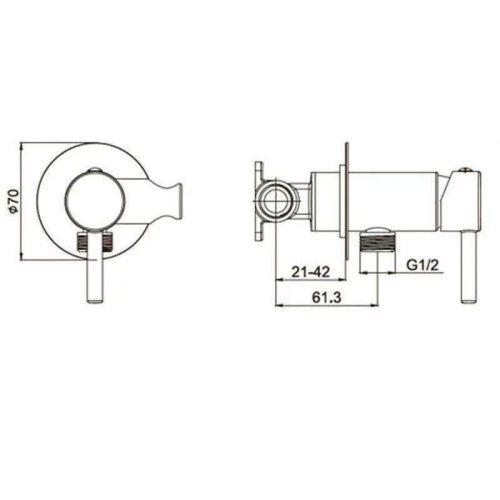 Гигиенический душ со смесителем Filarete Roun FL100BG графит - фото 3