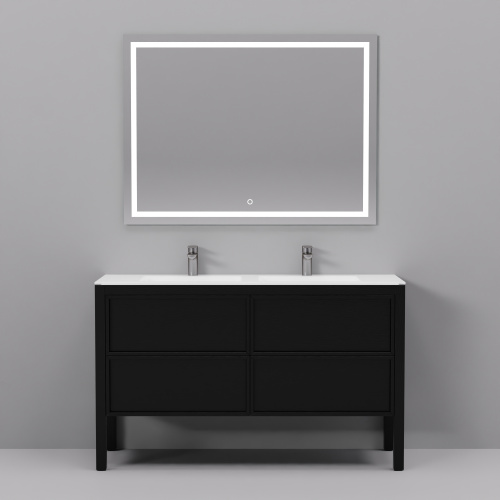 Тумба с раковиной+зеркало Art Decco Elisa (Элиса) AES14F78D2MF 140x45x85 напольная цвет черный дуб - фото 2