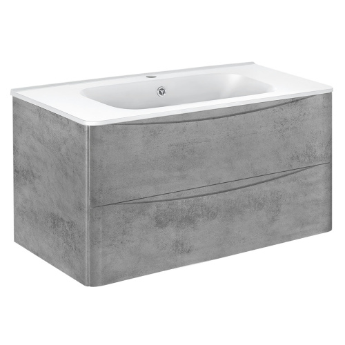 Тумба под раковину Vincea Paola VMC-2P100BT 100х47х50 подвесная цвет серый - фото 4