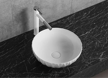 Раковина из сантехнического фарфора Cerutti SPA CR3301B 40х40 накладная цвет белый без отверстий под смеситель