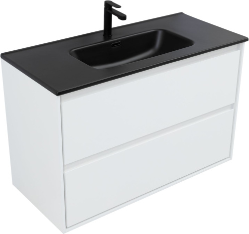 Тумба под раковину Aquanet Милан 00336370 100х45х64 подвесная цвет белый - фото 2