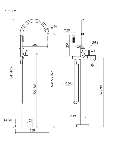 Смеситель Sancos Etna SC9009MB напольный черный - фото 3