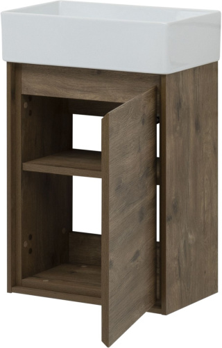Тумба под раковину Aquanet Милан 00339963 42х23х54 подвесная цвет темное дерево - фото 5