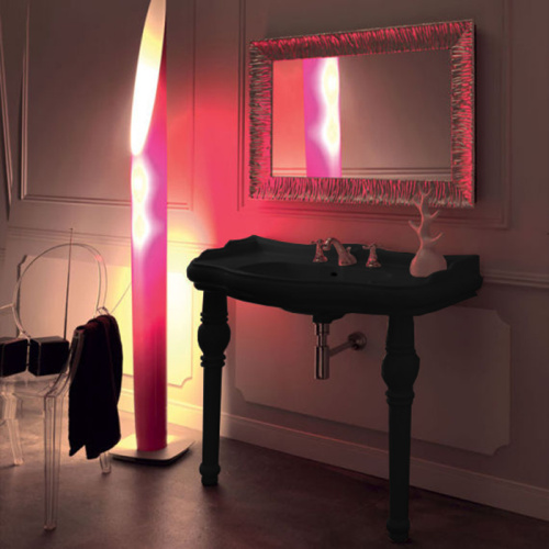 Раковина из сантехнического фарфора Kerasan Retro 105004 nero*1 100х55 подвесная цвет черный глянцевый 1 отверстие под смеситель