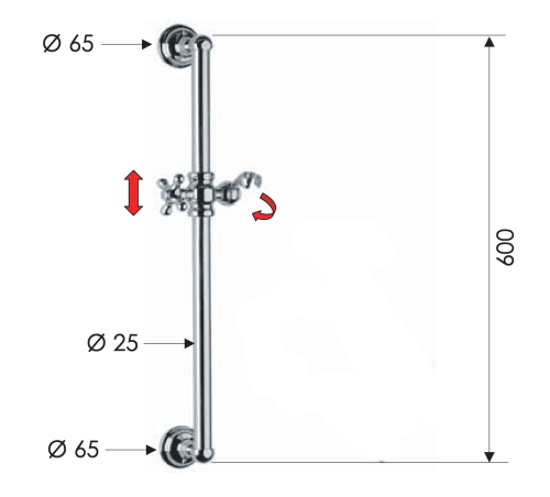 Душевая штанга Remer 317L настенная цвет хром - фото 2