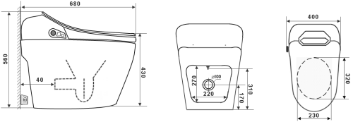 Электронный унитаз-биде напольный Timo TE-731 белый с сиденьем микролифт безободковый каскадный смыв - фото 2