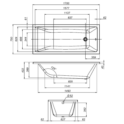 Каркас для ванны Am.Pm Gem W93A-170-075W-R - фото 2