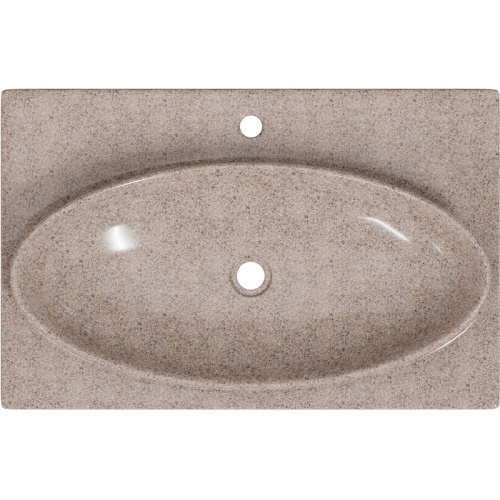 Раковина из искусственного камня СанТа 900142 70х45 подвесная цвет речной песок 1 отверстие под смеситель - фото 2