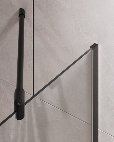 Шторка для ванны Timo T26 90х140 стекло прозрачное профиль черный ориентация универсальная - фото 4