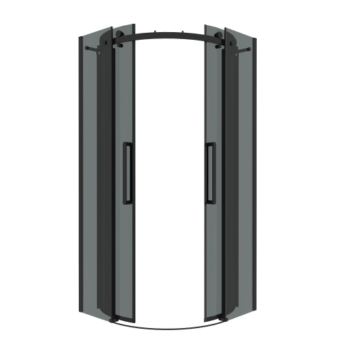 Душевой уголок Grossman Classic 301.K33.04.9090.21.10 90х90 стекло тонированное профиль черный матовый без поддона - фото 2