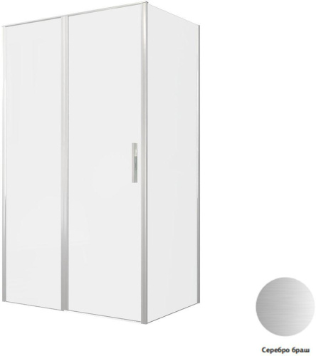 Душевой уголок Allen Brau Priority 3.31032.BA + 3.31041.BA 120х80 стекло прозрачное профиль серебро брашированное без поддона - фото 5